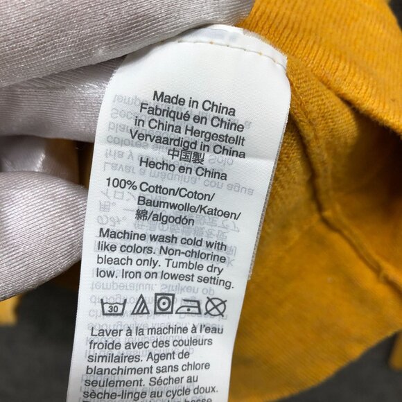 J. Crew Ruffle Neck Sweater Womens S Mustard Yellow Cotton Lightweight Keyhole - Picture 6 of 9